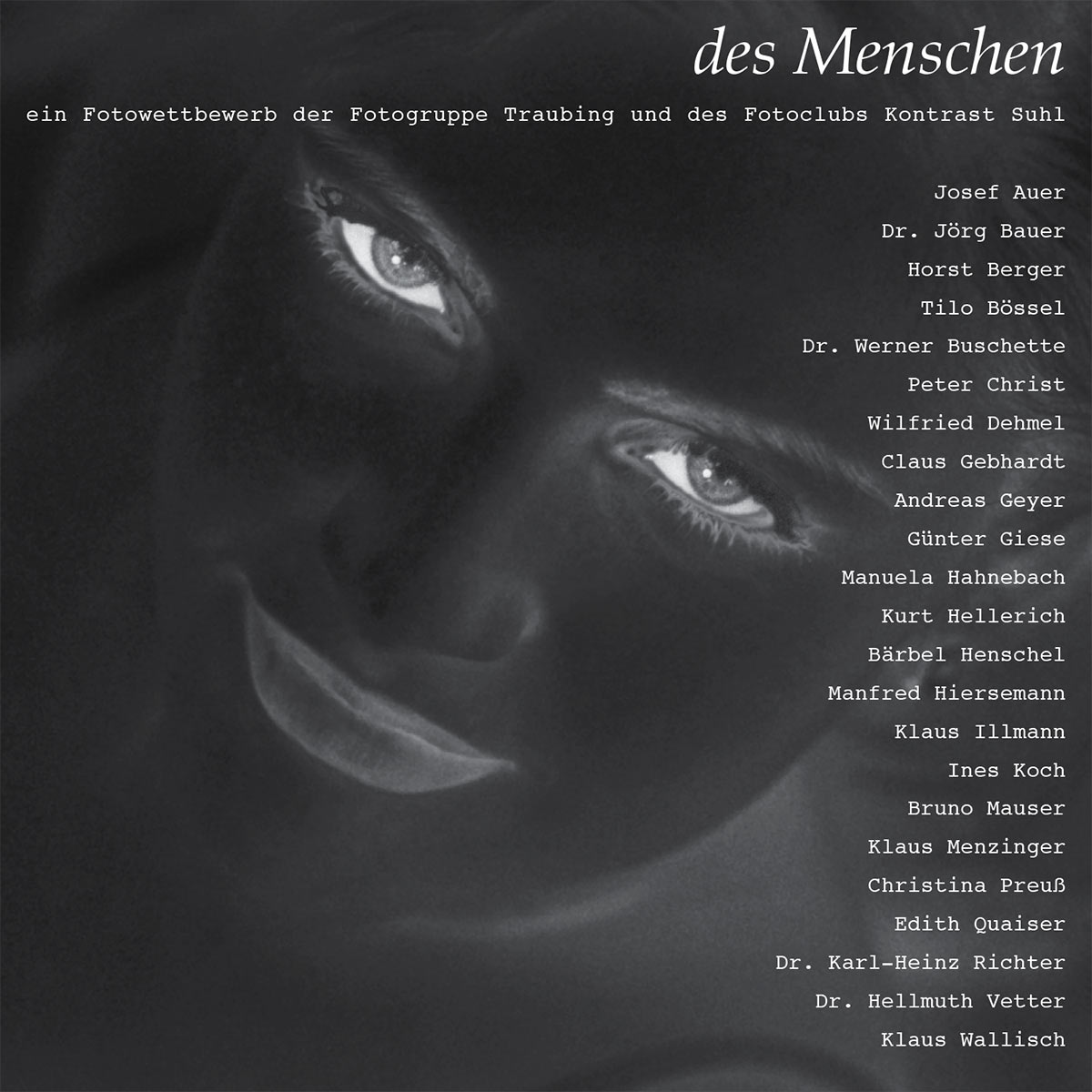 Flyer zur Fotoausstellung "Das Antlitz des Menschen" (Foto: Andreas Geyer, Grafikdesign: Andreas Kuhrt 2002)