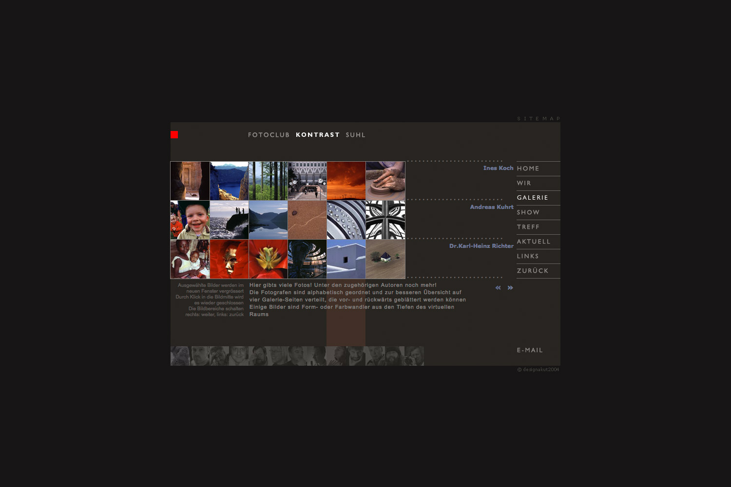 Galerie 3 . Fotoclub Kontrast Suhl . Website (Web Design: Designakut 2006)