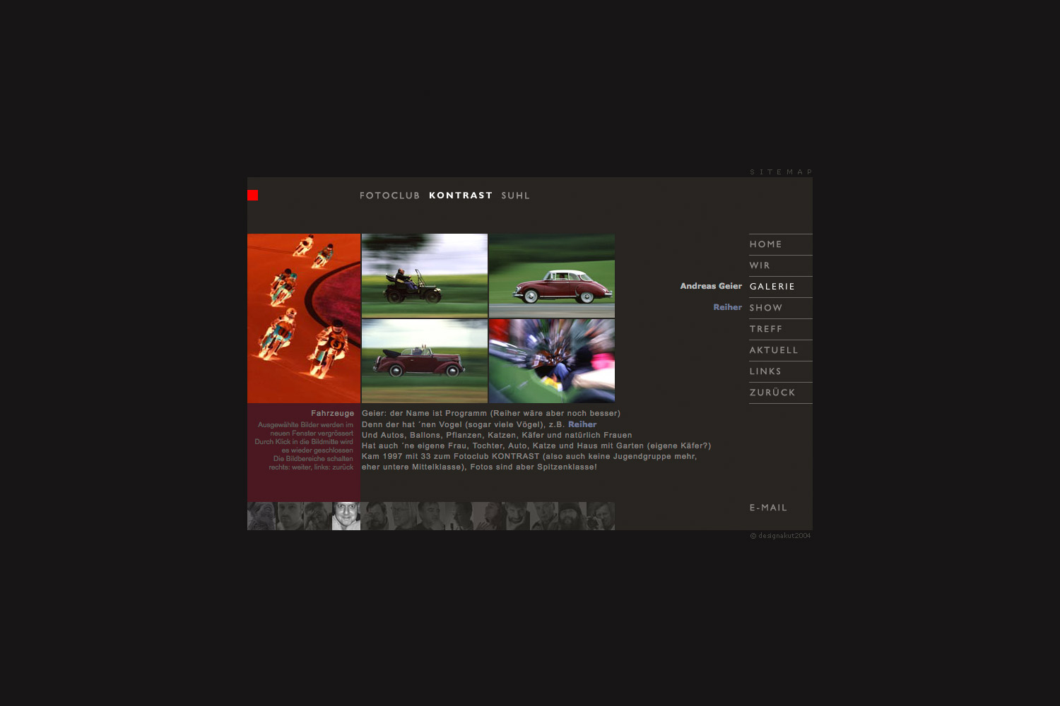 Galerie: Andreas Geier . Fotoclub Kontrast Suhl . Website (Web Design: Designakut 2006)