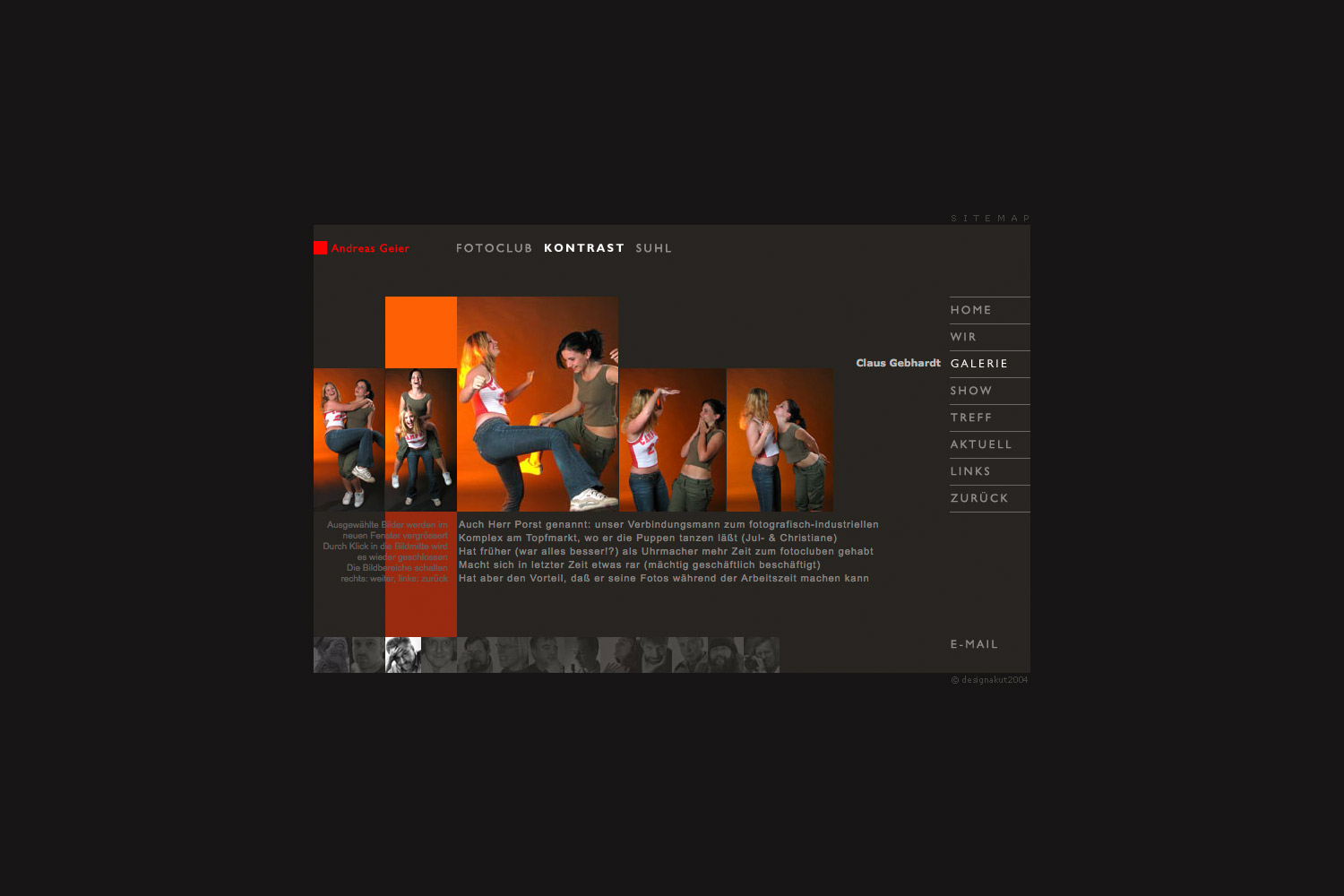 Galerie: Claus Gebhardt . Fotoclub Kontrast Suhl . Website (Web Design: Designakut 2006)