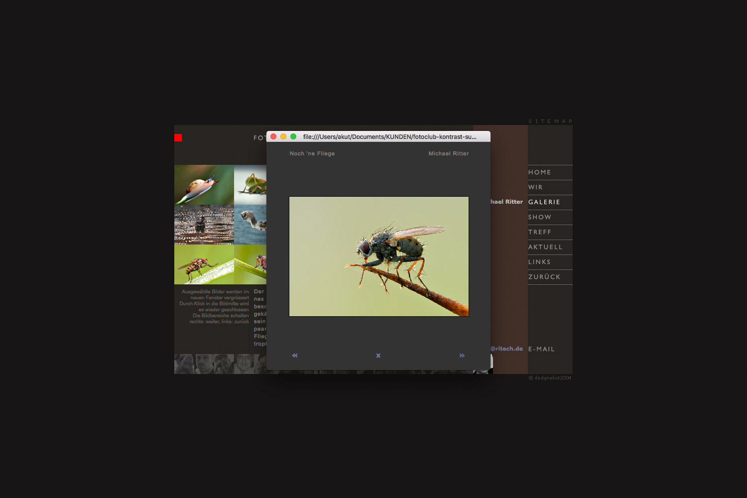 Galerie: Michael Ritter (Bild-Popup) . Fotoclub Kontrast Suhl . Website (Web Design: Designakut 2006)