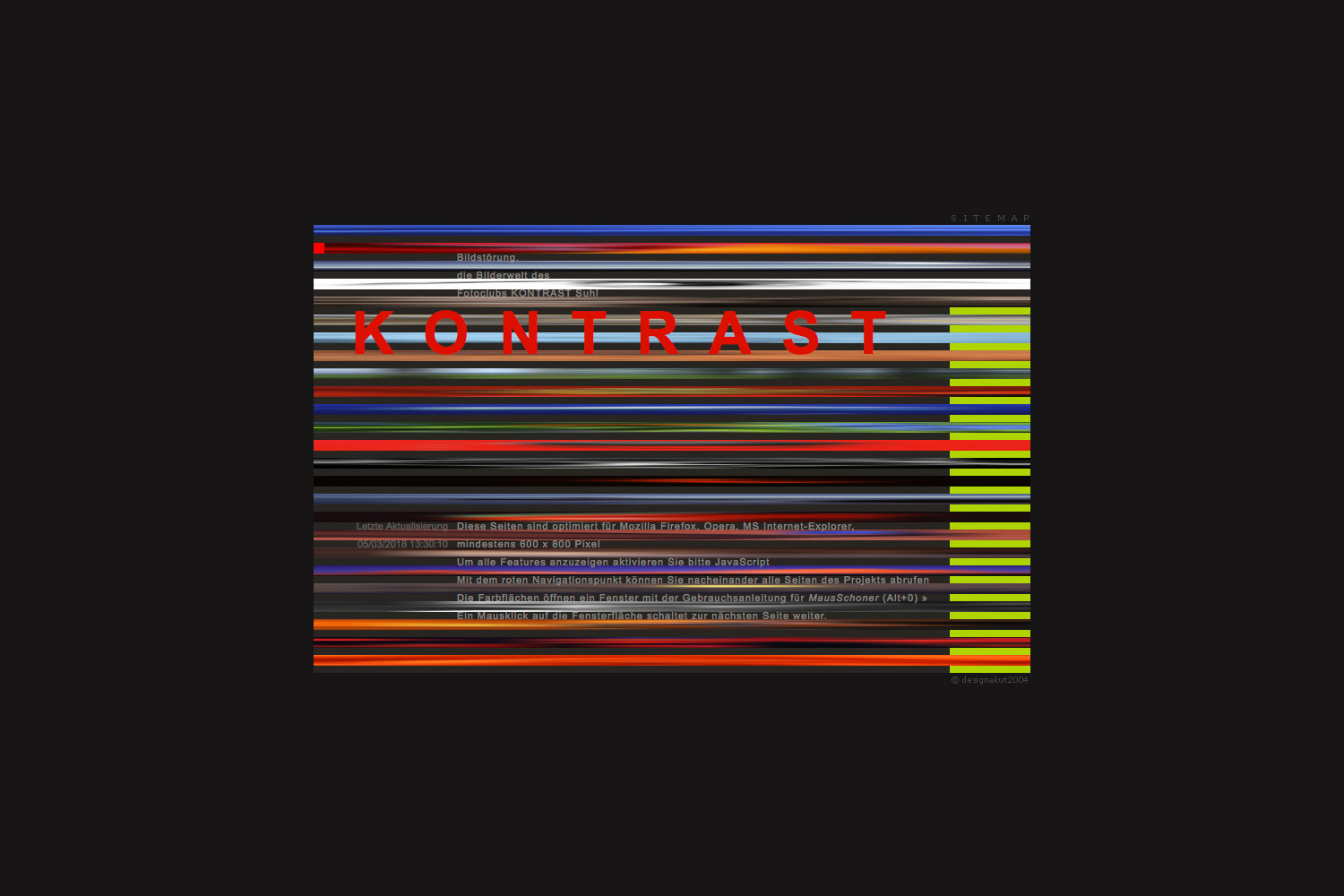 Startseite (2006.12) . Fotoclub Kontrast Suhl . Website (Web Design: Designakut 2006)