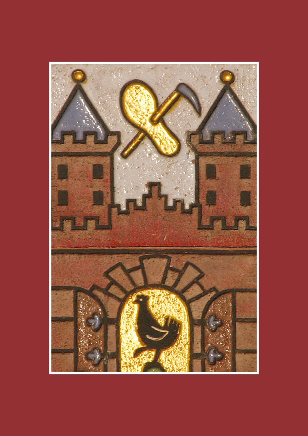 Suhler Stadtwappen . Detail an der Fassade am Alten Rathaus Suhl (1817, 1913 neobarocke Fassade) (Foto: Andreas Kuhrt 2005)