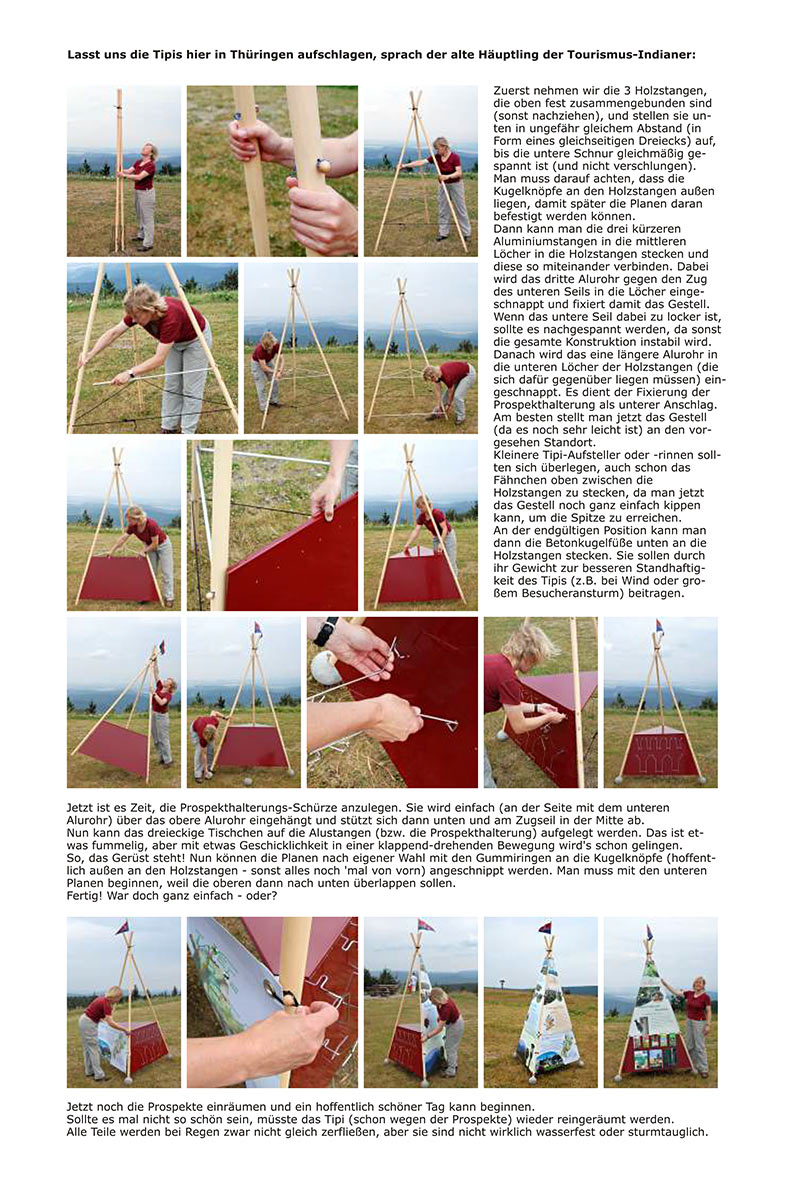 Info Tipi: Aufbauanleitung . Tourismusamt Wartburgkreis . 2006 (Design: Manuela Hahnebach, Andreas Kuhrt)
