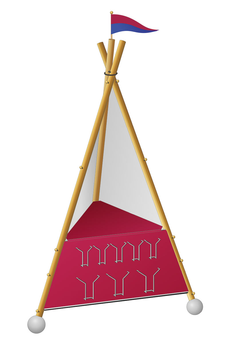 Info Tipi: Gestell (Grafik) . Tourismusamt Wartburgkreis . 2006 (Design: Manuela Hahnebach, Andreas Kuhrt)
