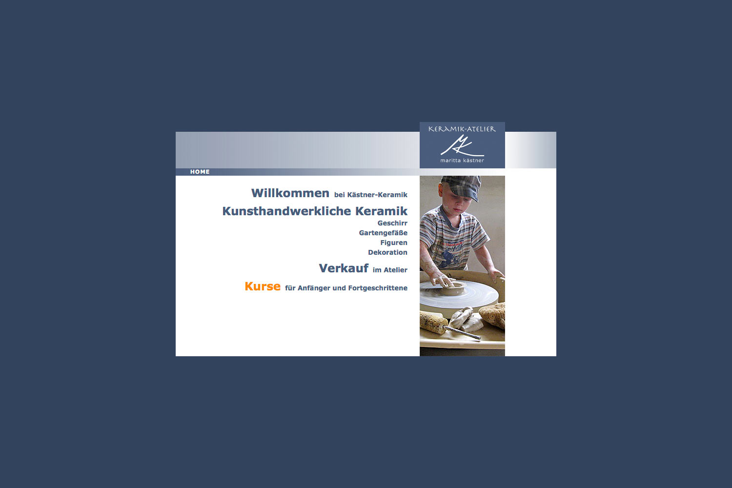 2006-web-kaestner-keramik-start Startseite . Kästner Keramik . Website (Web Design: Designakut mit Manuela Hahnebach 2006)