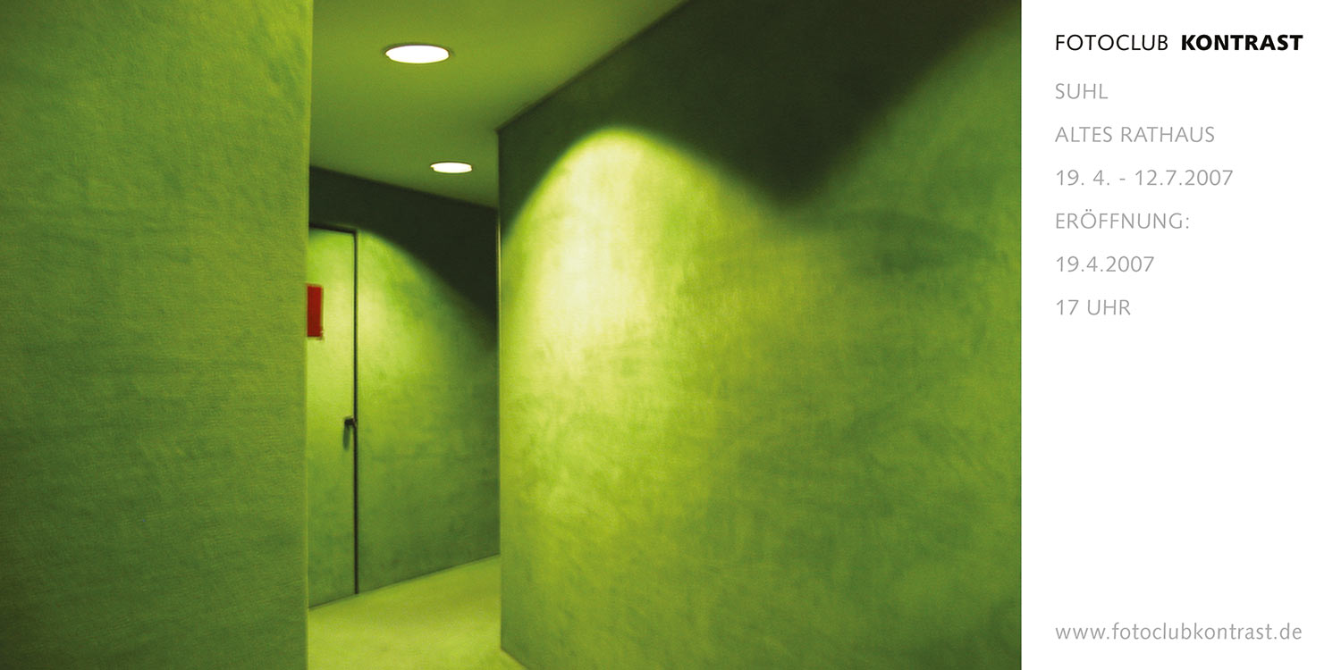 Fotos Johanna Hartung (Flyer) . Fotoclub-Kontrast-Ausstellung 2007 . Altes Rathaus Suhl (Foto: Johanna Hartung, Gestaltung: Andreas Kuhrt)