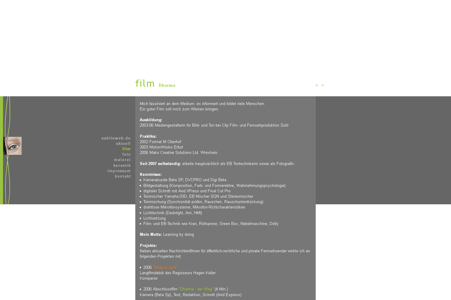 Film . Sabitoweb (Sandra Heußinger) . Website . 2007/08