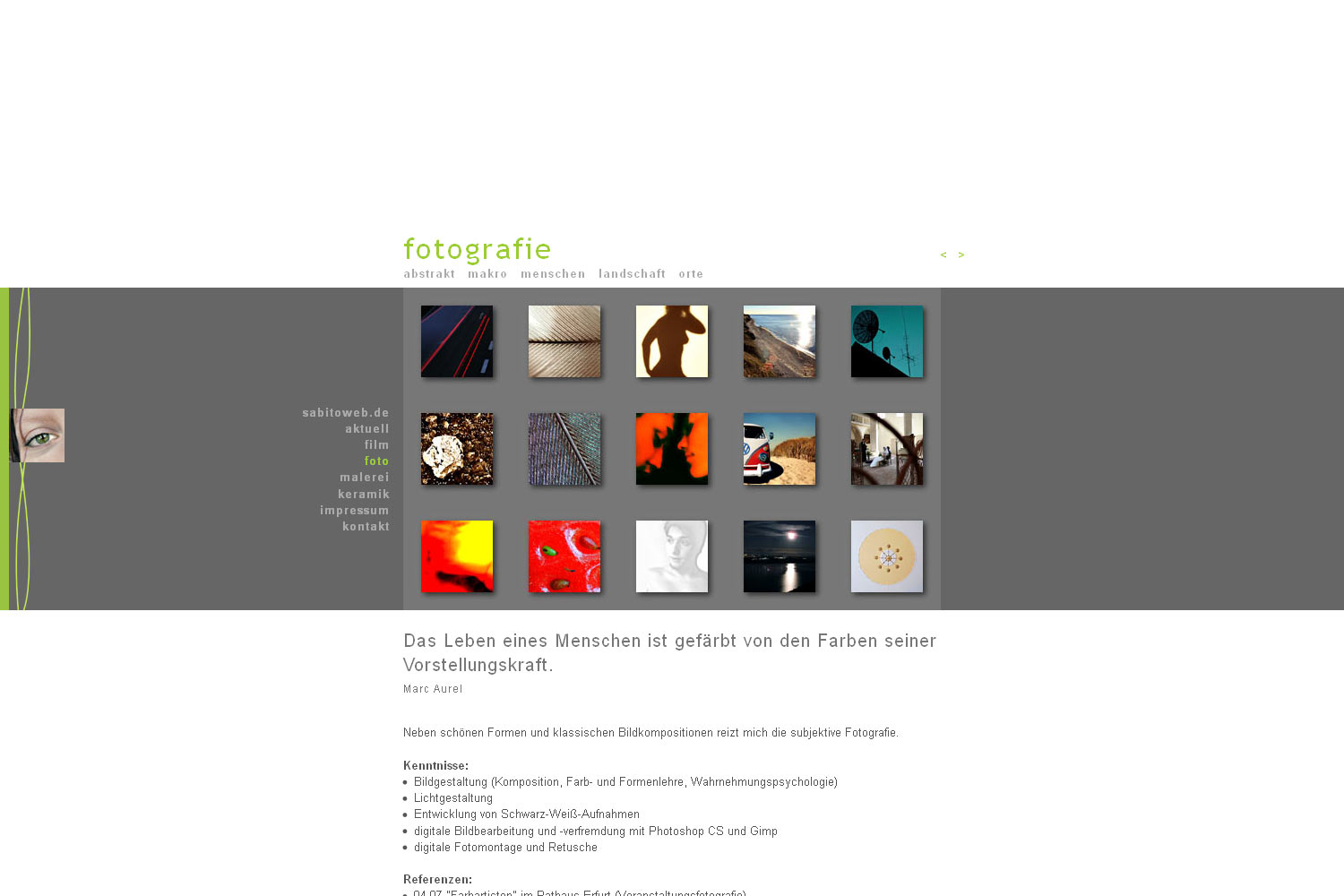 Fotografie . Sabitoweb (Sandra Heußinger) . Website . 2007/08