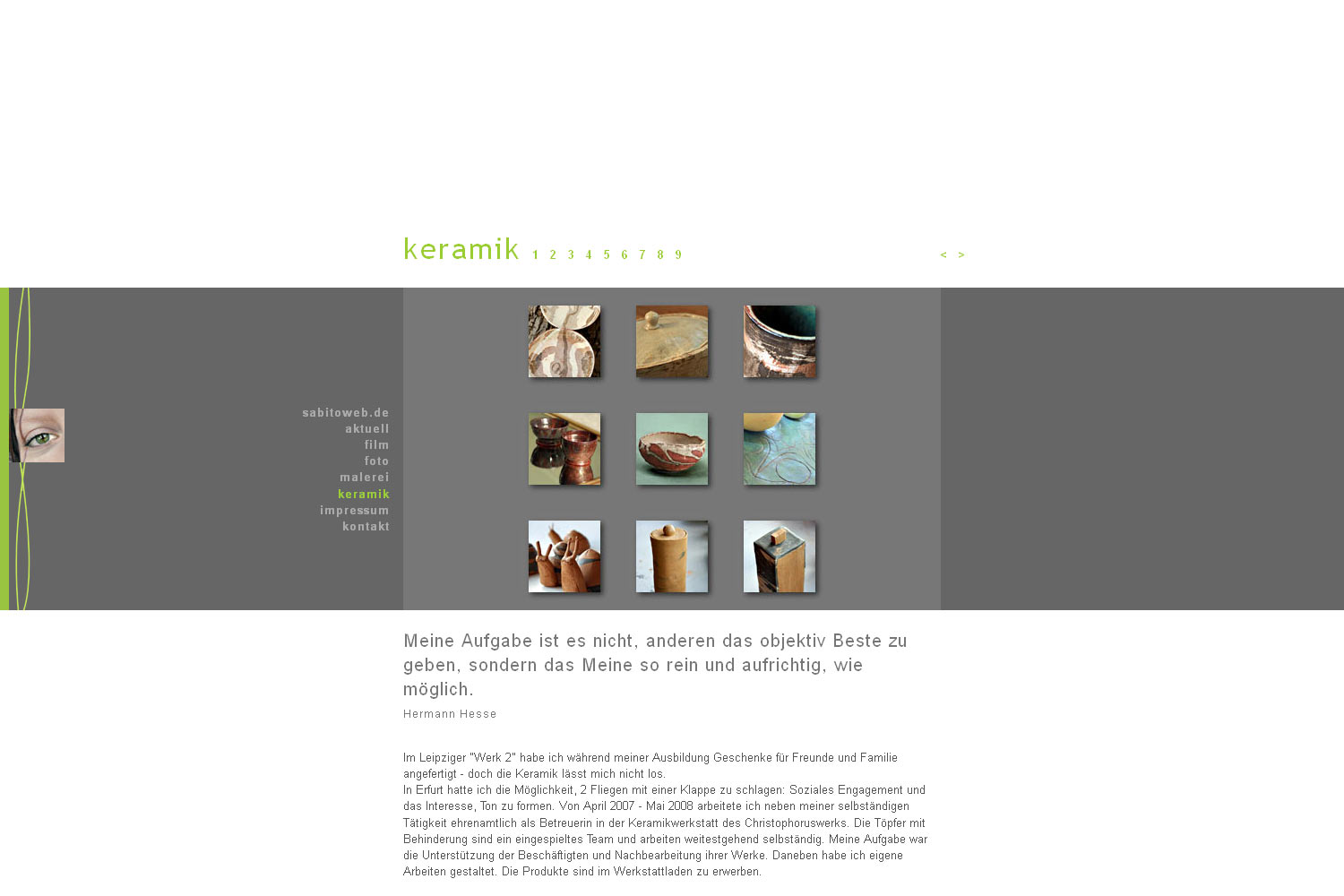 Keramik . Sabitoweb (Sandra Heußinger) . Website . 2007/08