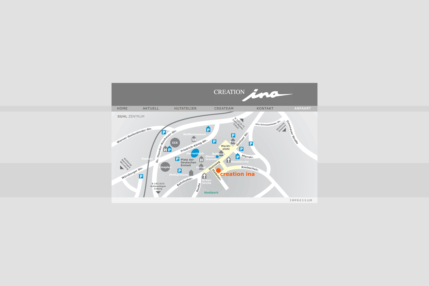 Anfahrt . creation ina (Ina Endter) . Website . 2007