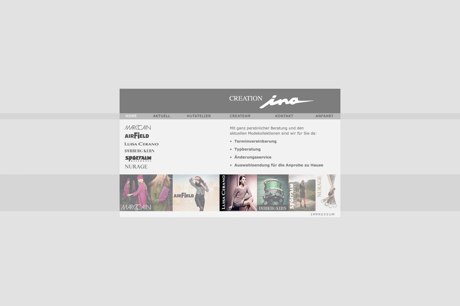 Home . creation ina (Ina Endter) . Website . 2007