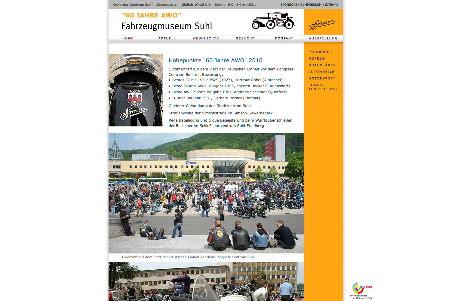 Archiv: 60 Jahre AWO . Fahrzeugmuseum Suhl . Website . 2007