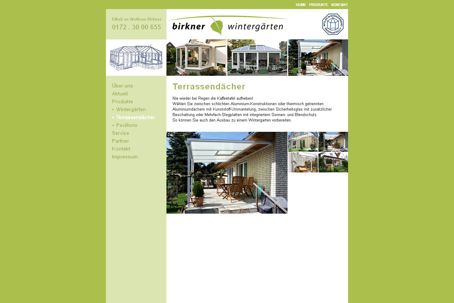 Terrassendächer . Birkner Wintergarten (Wolfram Birkner) . Website . 2008