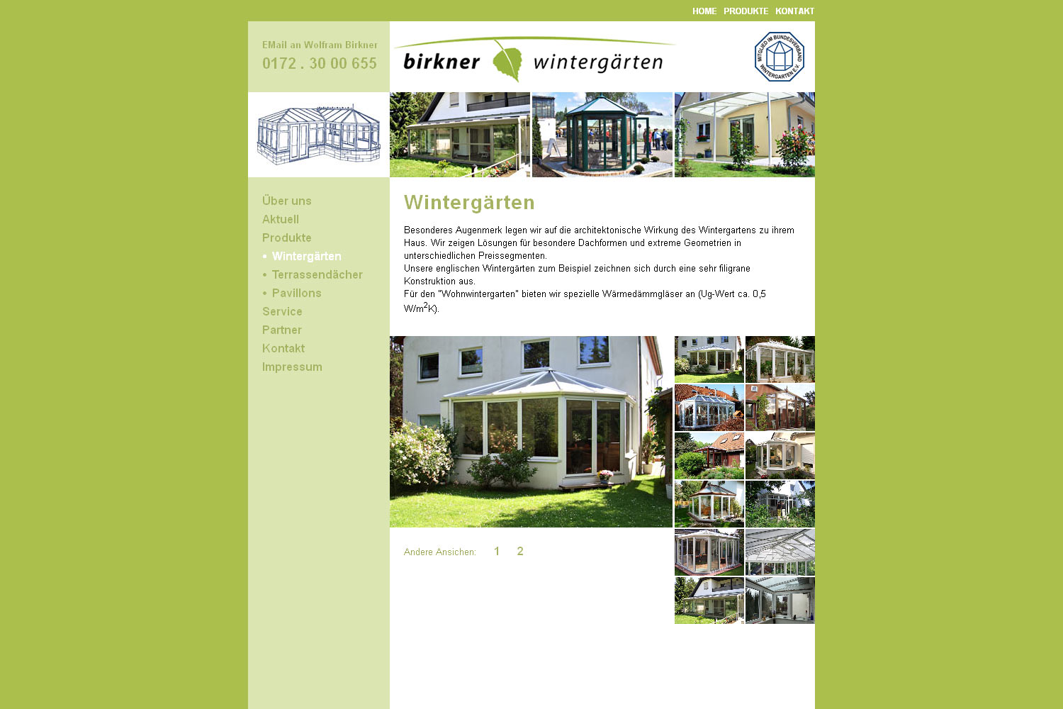 Wintergärten . Birkner Wintergarten (Wolfram Birkner) . Website . 2008