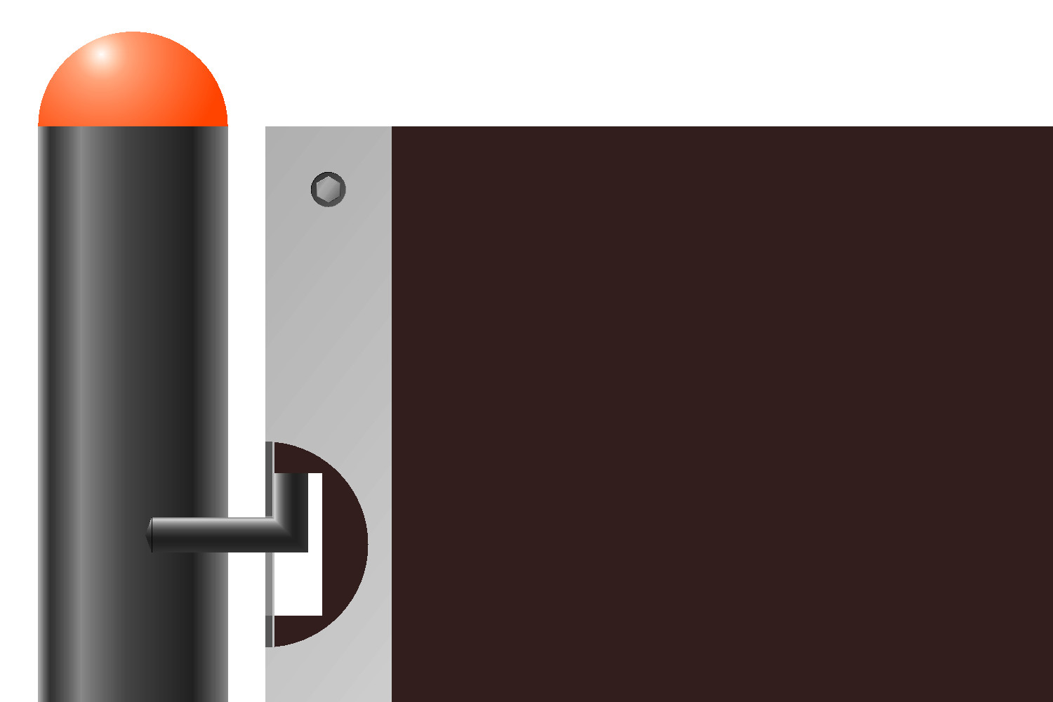 Openair-Ausstellungssystem: Aufhängung Detail (Grafik) . Stadt Suhl . 2008 (Design: Andreas Kuhrt)