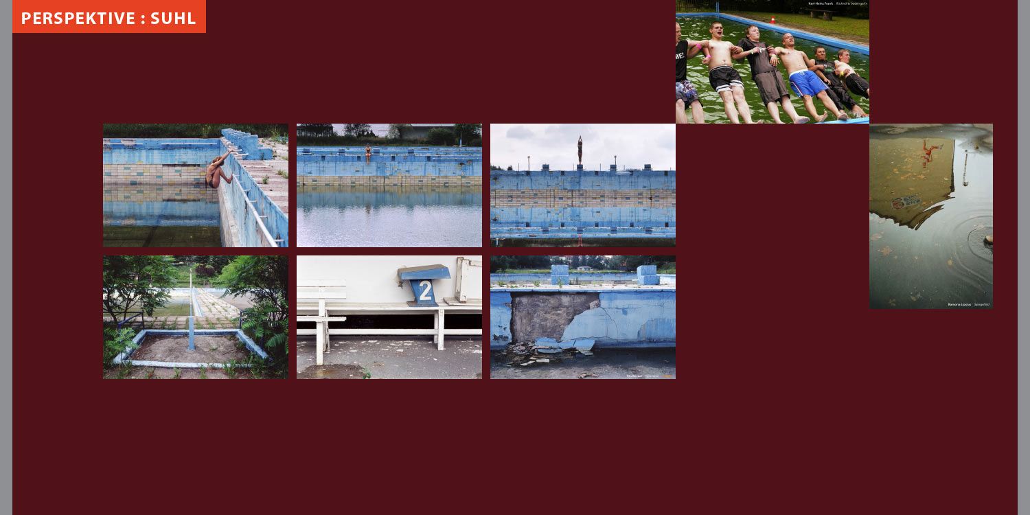 Ausstellung Perspektive Suhl: Schwimmbad (Fotos: Tilo Bössel, Karl-Heinz Frank, Ramona Lipsius) . Stadt Suhl . 2008