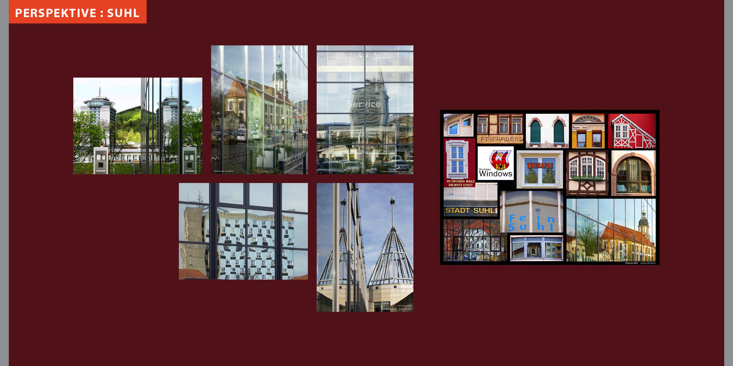 Ausstellung Perspektive Suhl: Spiegelbilder/Windows (Fotos: Burkhard Wolf, Thomas Wils) . Stadt Suhl . 2008