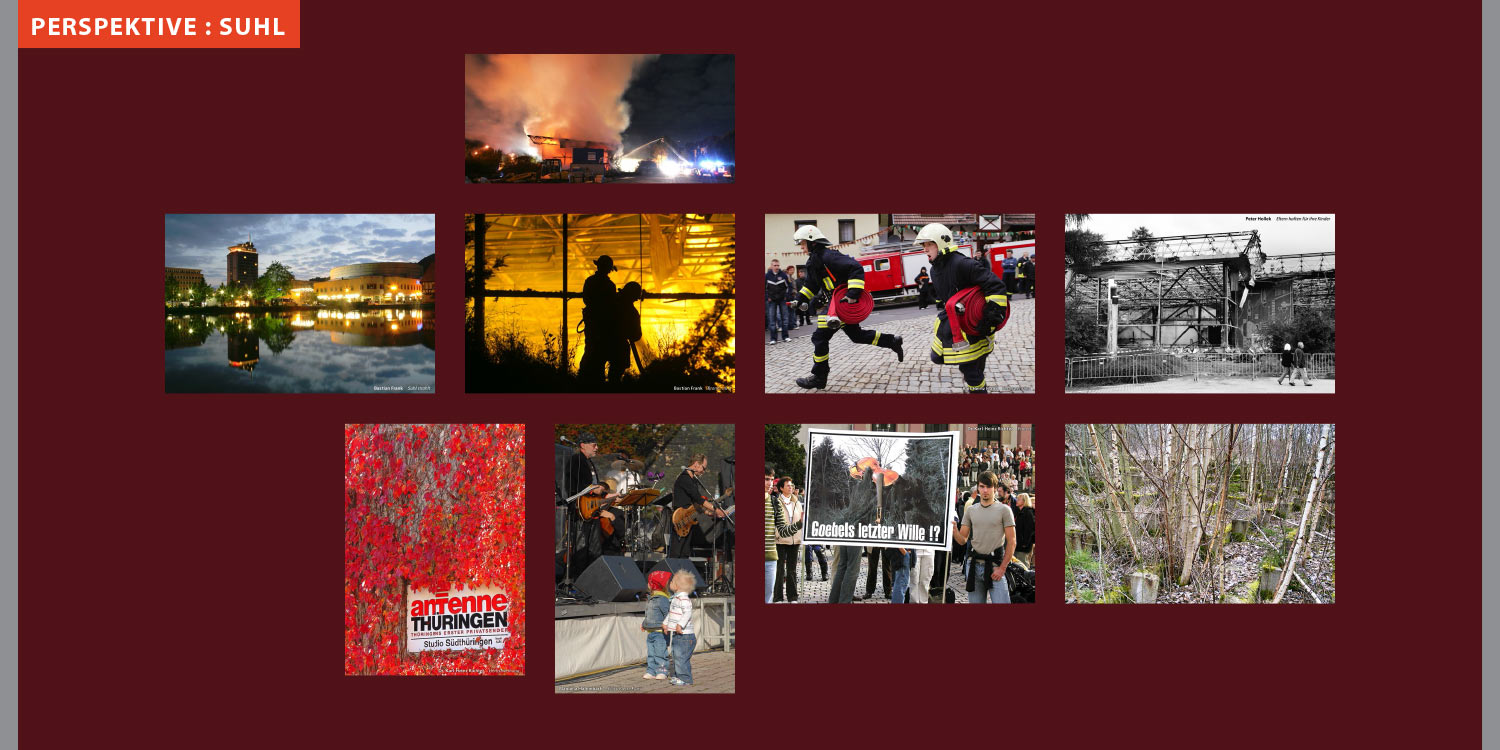 Ausstellung Perspektive Suhl: Ereignisse/Kultur (Fotos: Bastian Frank, Karl-Heiz Frank, Peter Hollek, Karl-Heinz Richter, Manuela Hahnebach) . Stadt Suhl . 2008