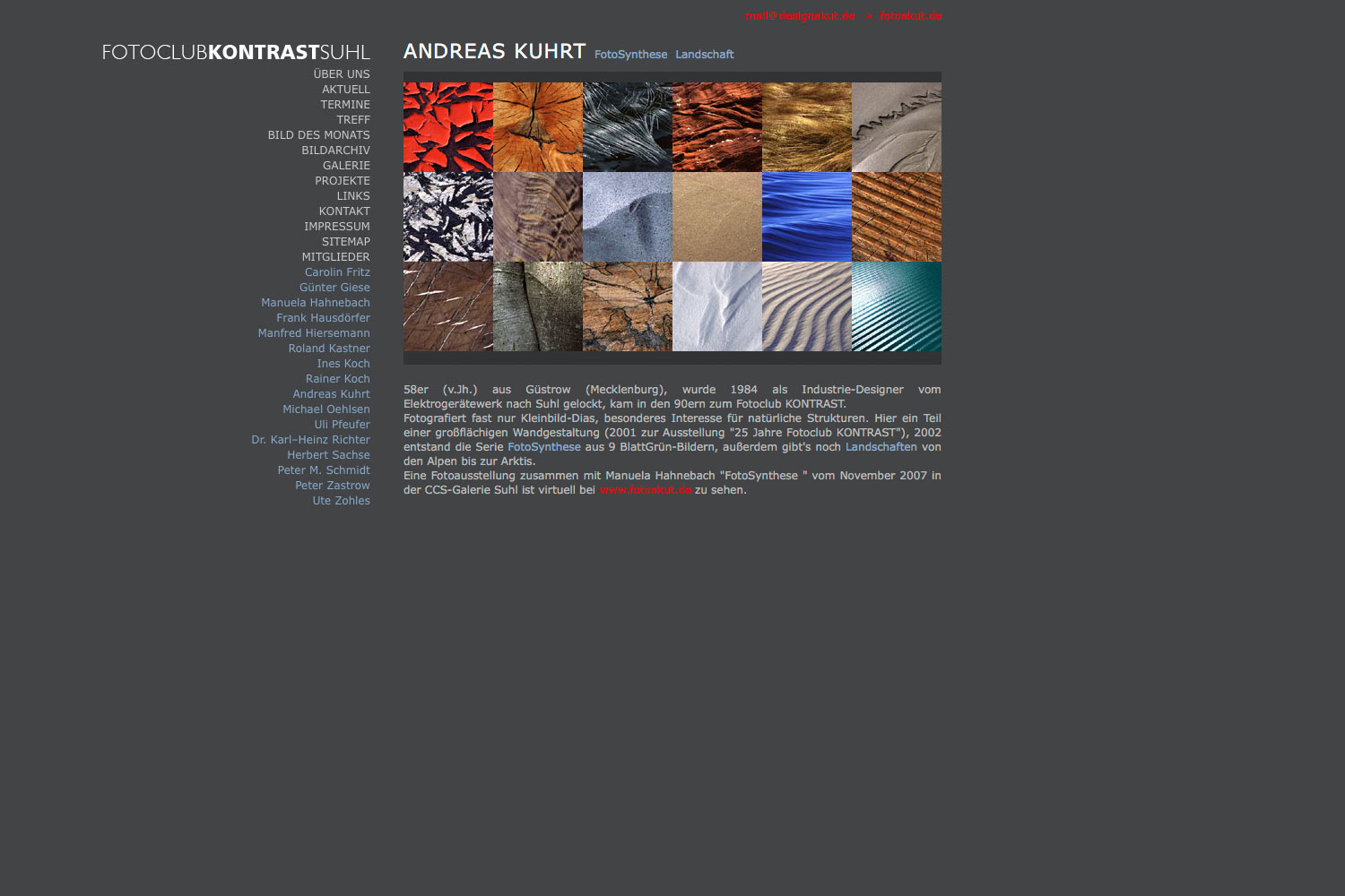 2009-Website-Fotoclub-Kontrast-Suhl-Mitglieder-Andreas-Kuhrt Mitglieder: Andreas Kuhrt . Fotoclub Kontrast Suhl . Website (Web Design: Designakut 2009)