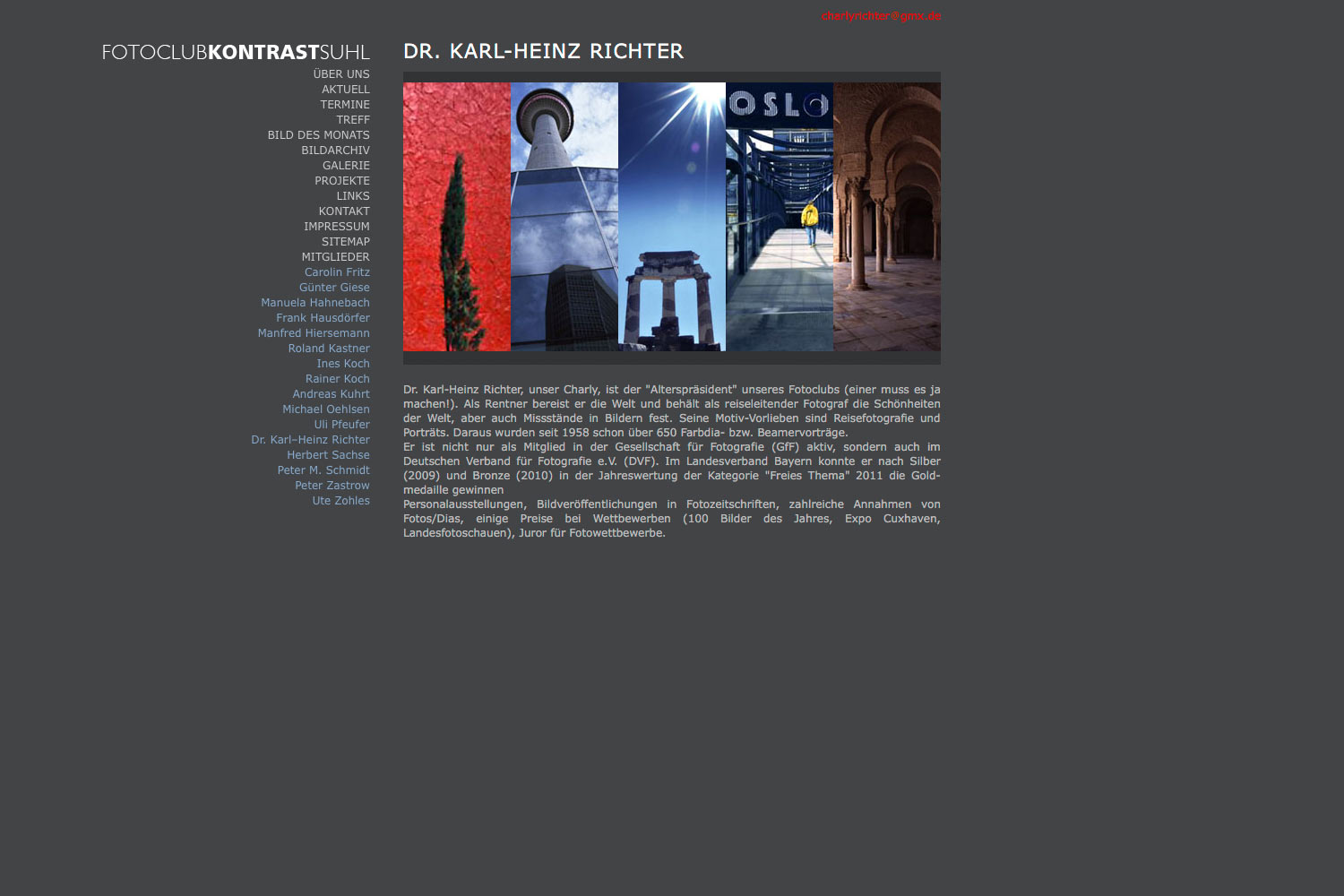 2009-Website-Fotoclub-Kontrast-Suhl-Mitglieder-Karl-Heinz-Richter Mitglieder: Karl-Heinz Richter . Fotoclub Kontrast Suhl . Website (Web Design: Designakut 2009)