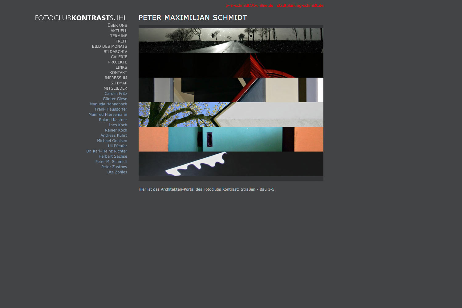 2009-Website-Fotoclub-Kontrast-Suhl-Mitglieder-Peter-Maximilian-Schmidt Mitglieder: Peter Maximilian Schmidt . Fotoclub Kontrast Suhl . Website (Web Design: Designakut 2009)