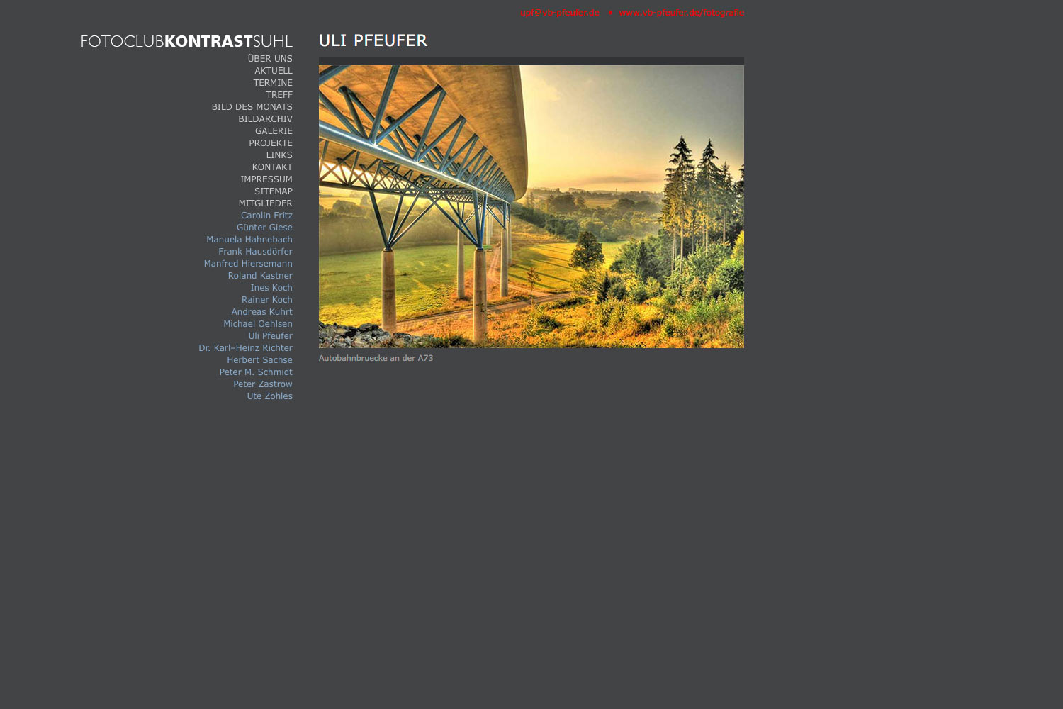 2009-Website-Fotoclub-Kontrast-Suhl-Mitglieder-Uli-Pfeufer Mitglieder: Uli Pfeufer . Fotoclub Kontrast Suhl . Website (Web Design: Designakut 2009)