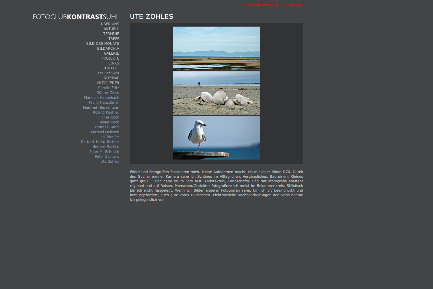 2009-Website-Fotoclub-Kontrast-Suhl-Mitglieder-Ute-Zohles Mitglieder: Ute Zohles . Fotoclub Kontrast Suhl . Website (Web Design: Designakut 2009)