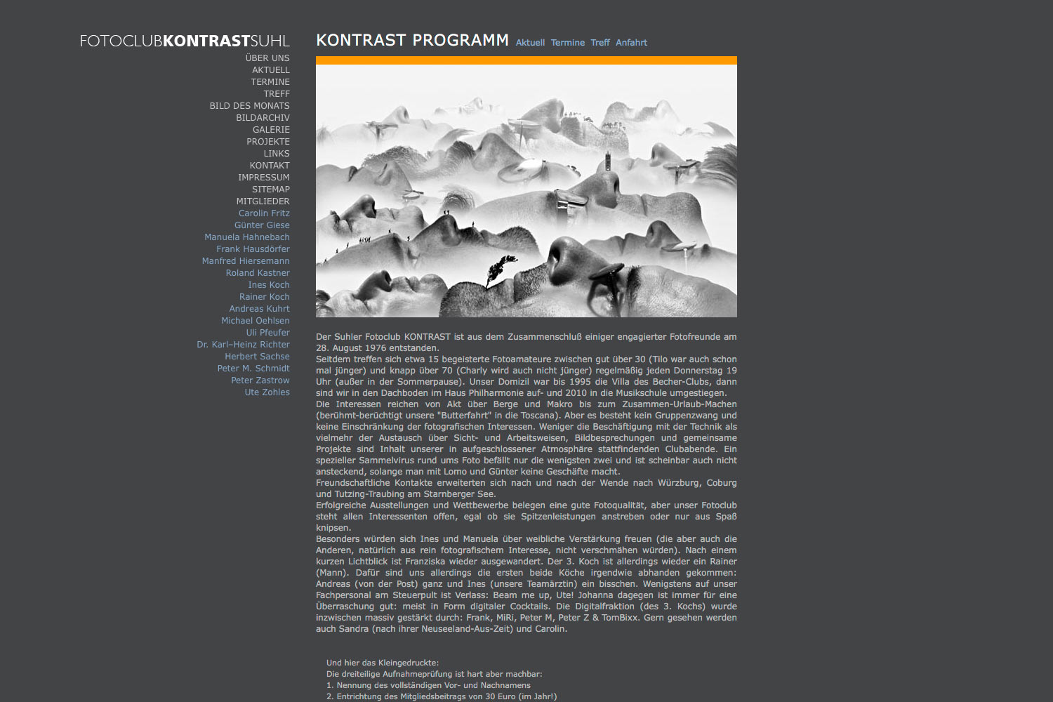 2009-Website-Fotoclub-Kontrast-Suhl-Ueber-uns Über uns . Fotoclub Kontrast Suhl . Website (Web Design: Designakut 2009)