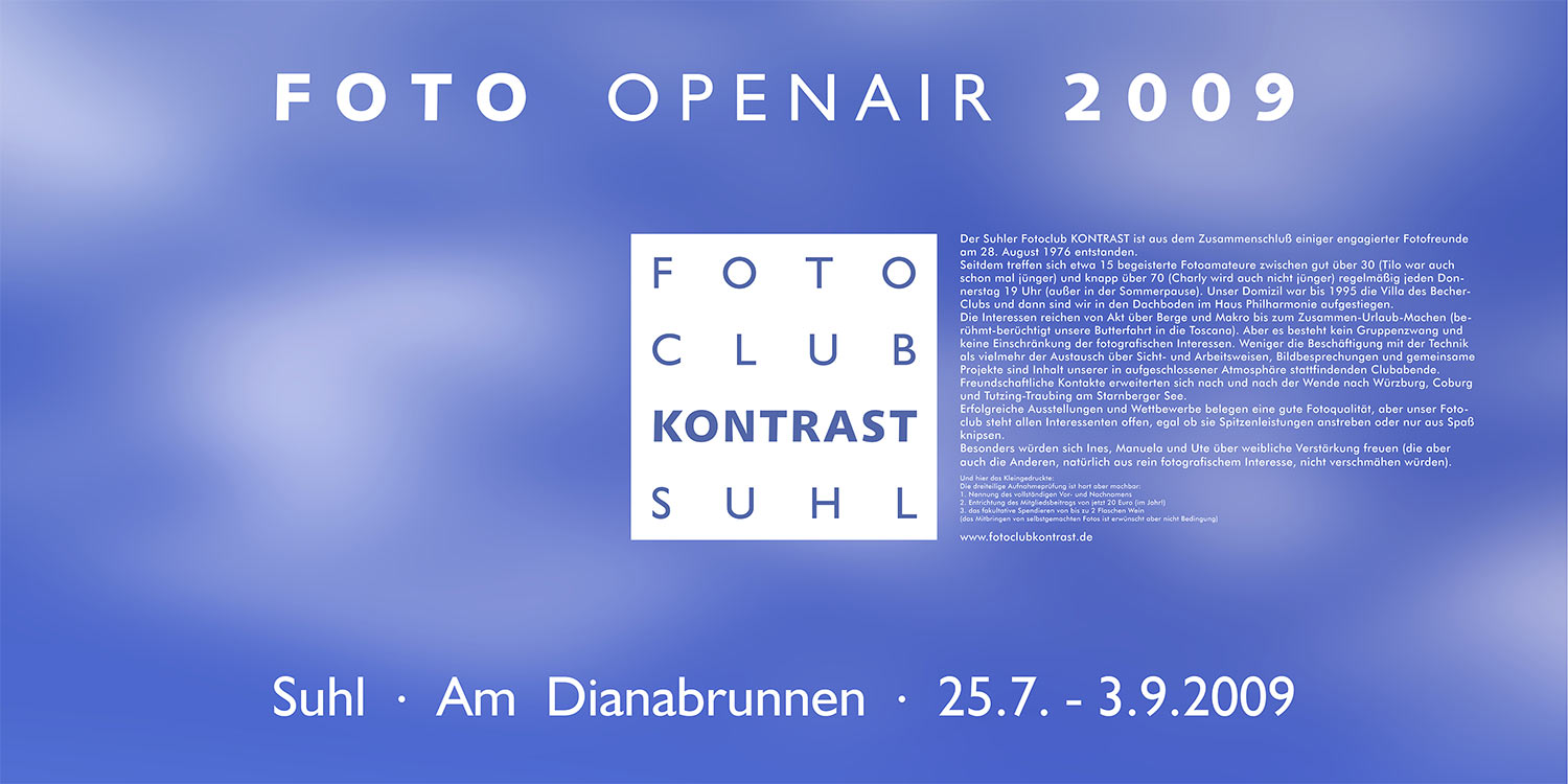 Foto Openair 2009 Kontrast: Titel . Fotoclub Kontrast Suhl . 2009 (Design: Andreas Kuhrt)