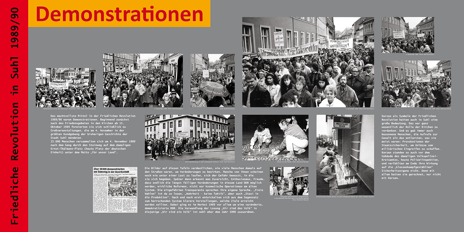 Friedliche Revolution Suhl 1989/90: Demonstration im Steinweg . Stadt Suhl . 2009