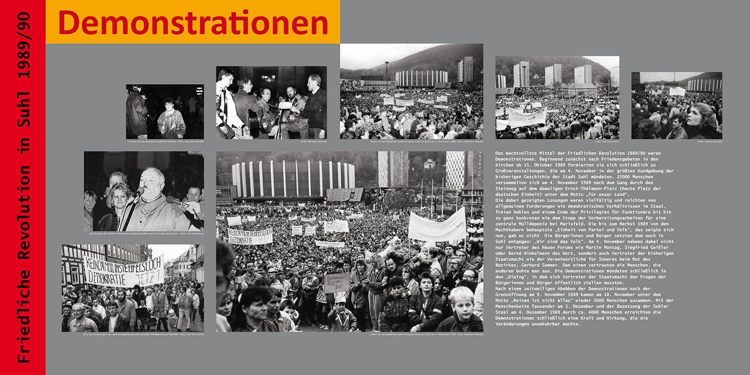 Friedliche Revolution Suhl 1989/90: Demonstration auf dem Thälmann-Platz . Stadt Suhl . 2009