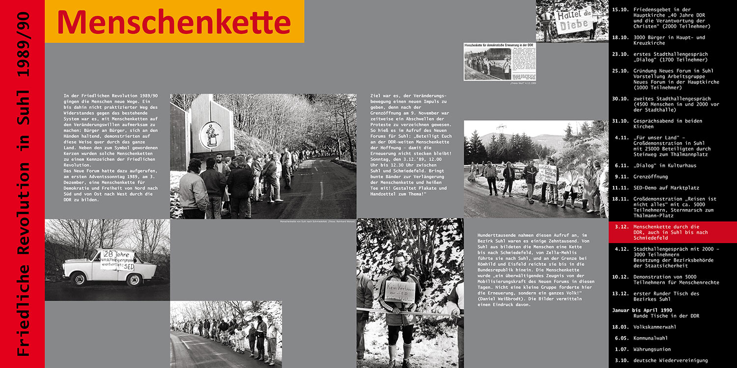 Friedliche Revolution Suhl 1989/90: Menschenkette . Stadt Suhl . 2009