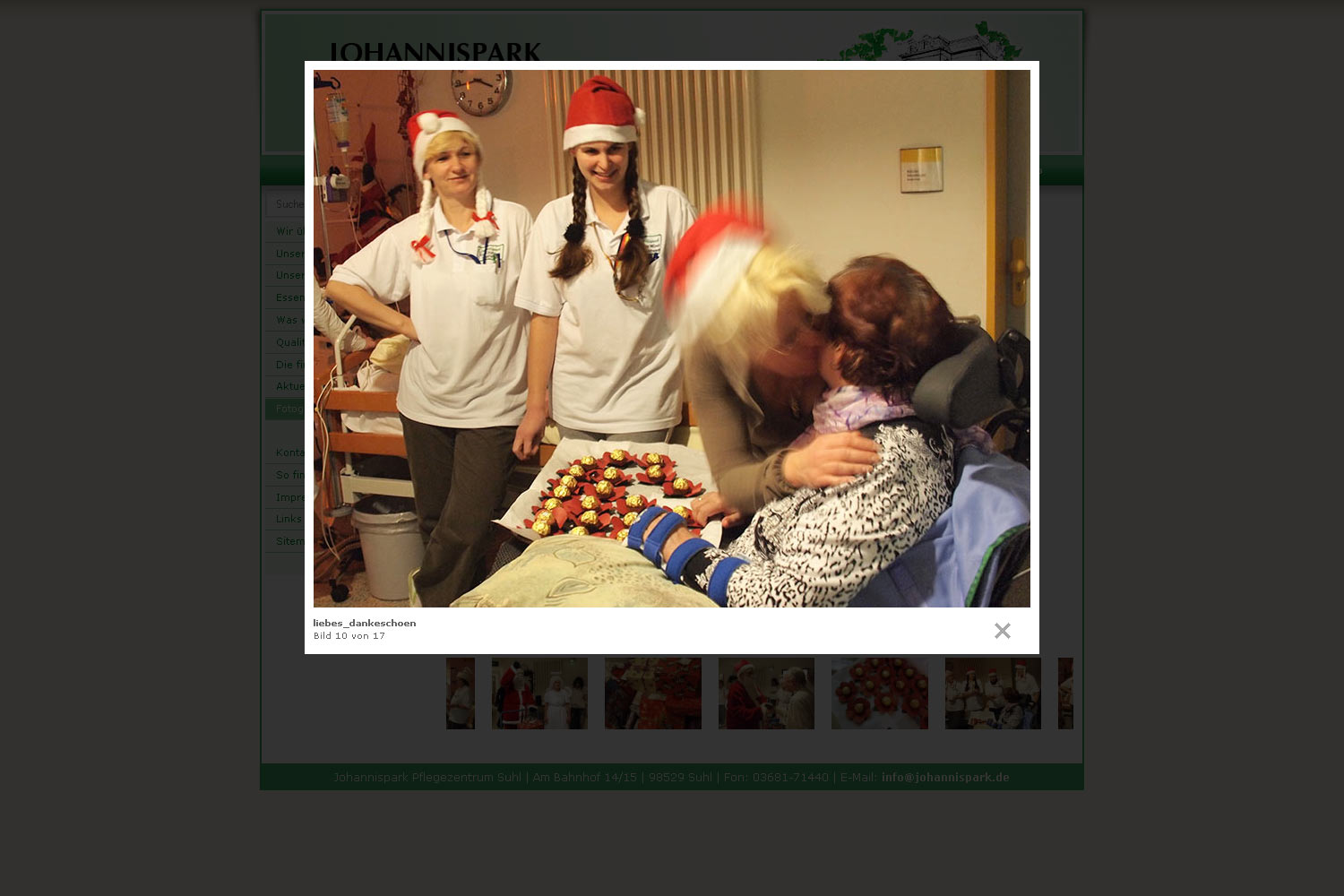 Fotogalerie (Lightbox) . Pflegezentrum Johannispark Suhl . Website . 2010