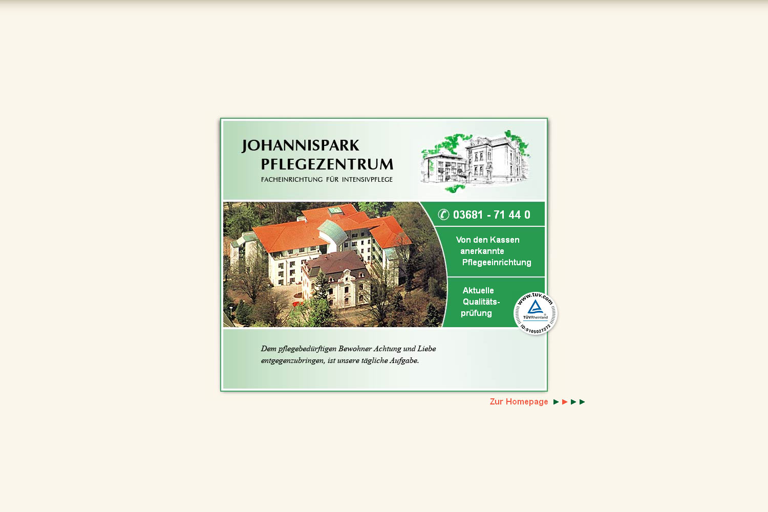 Start . Pflegezentrum Johannispark Suhl . Website . 2010