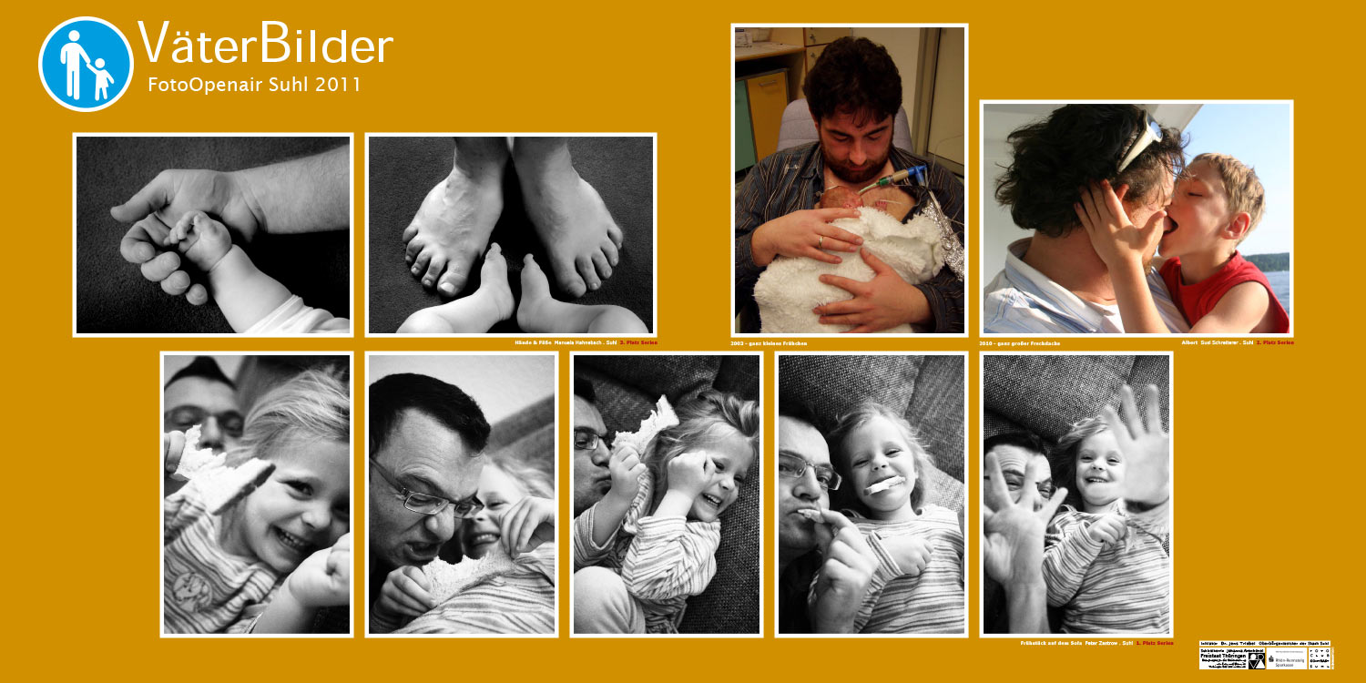 Ausstellung VäterBilder: Sieger Serien (Fotos: Manuela Hahnebach, Susi Schreiterer, Peter Zastrow) . Stadt Suhl . 2011