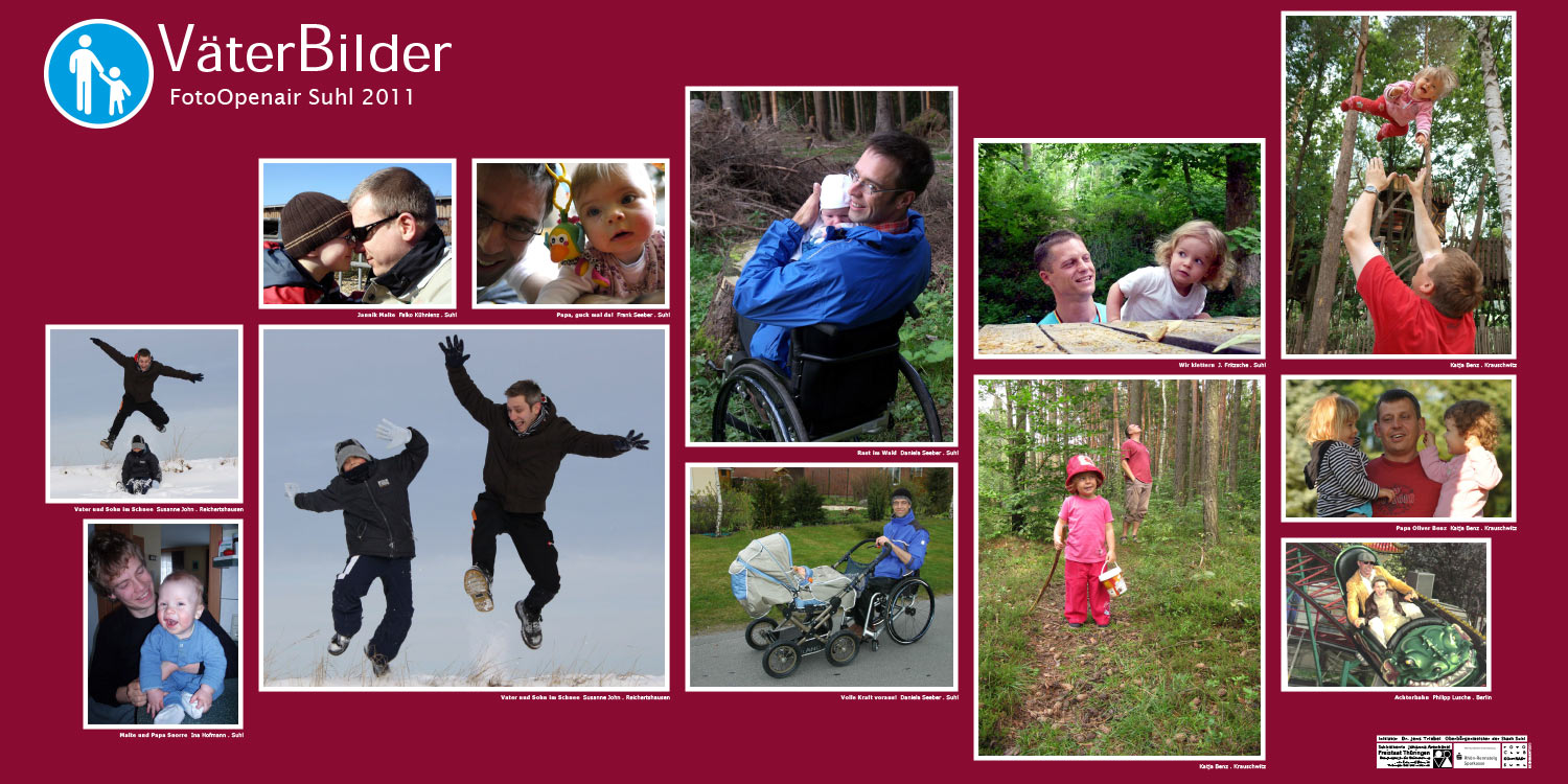 Ausstellung VäterBilder (Fotos: Falco Kühnlenz, Frank & Daniela Seeber, J. Fritzsche, Katja Benz, Susanne John, Ina Hofmann, Philipp Lusche) . Stadt Suhl . 2011