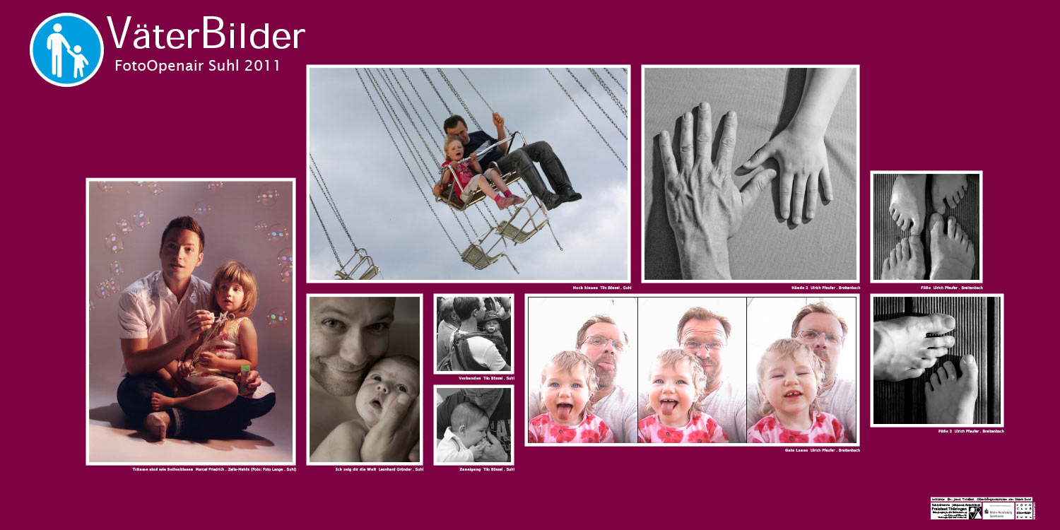 Ausstellung VäterBilder (Fotos: Tilo Bössel, Ulrich Pfeuffer, Foto Lange, Leonhard Gründer) . Stadt Suhl . 2011