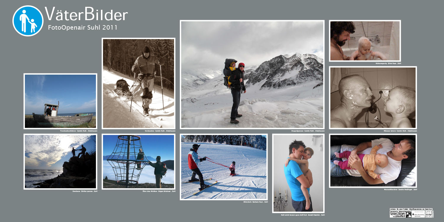 Ausstellung VäterBilder (Fotos: Cerstin Roth, Silvio Russ, Dörthe Lemme, Jürgen Brückner, Barbara Hayn, Annett Heerlein, Sandra Heußinger) . Stadt Suhl . 2011