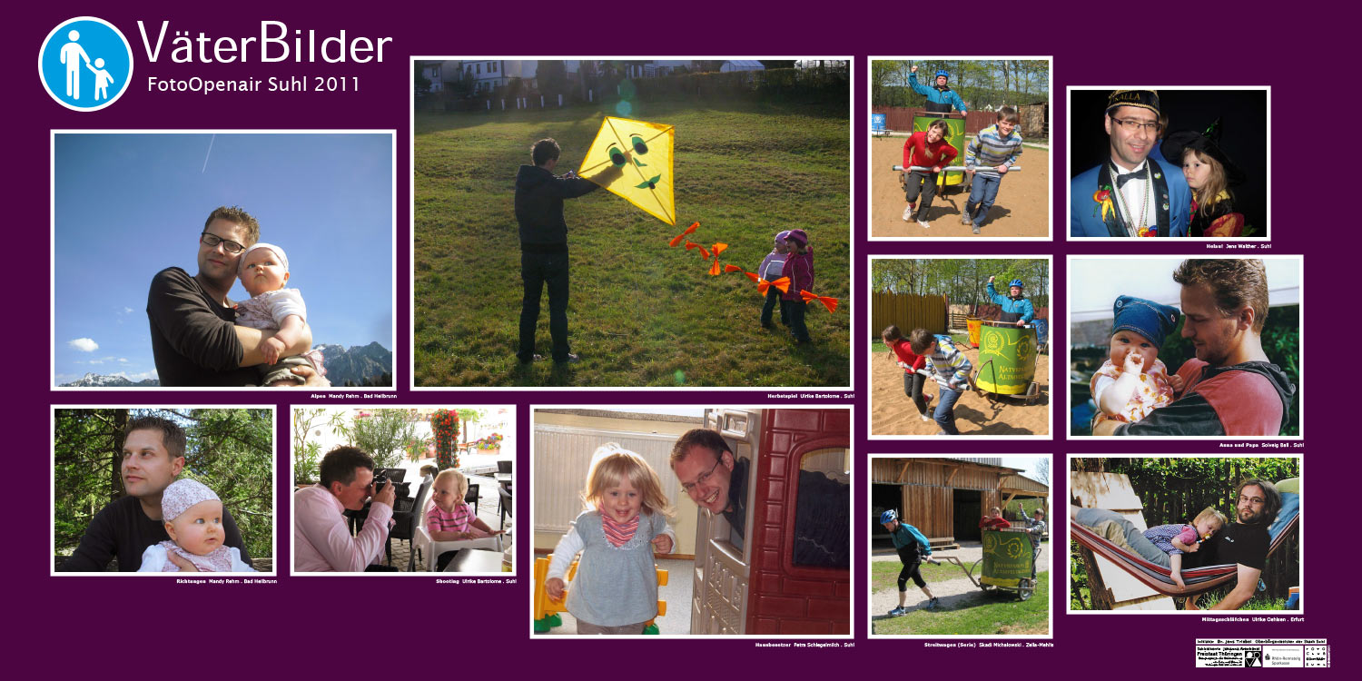 Ausstellung VäterBilder (Fotos: Mandy Rehm, Ulrike Bartolome, Petra Schlegelmilch, Skadi Michalowski, Jens Walther, Solveig Ball, Ulrike Oehlsen) . Stadt Suhl . 2011