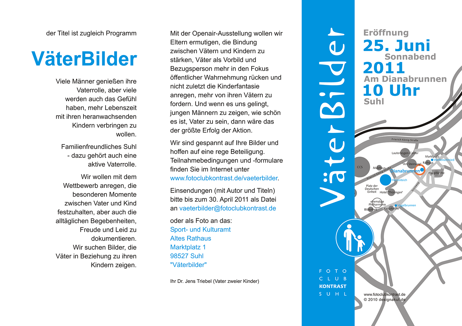 Ausstellung VäterBilder: Flyer . Stadt Suhl . 2011 (Design: Andreas Kuhrt)
