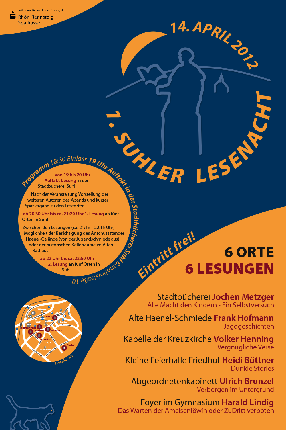 Plakat zur 1. Suhler Lesenacht 2012
