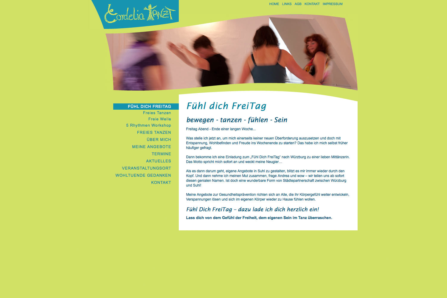 Fühl dich Freitag . Cordelia tanzt . Website . 2012