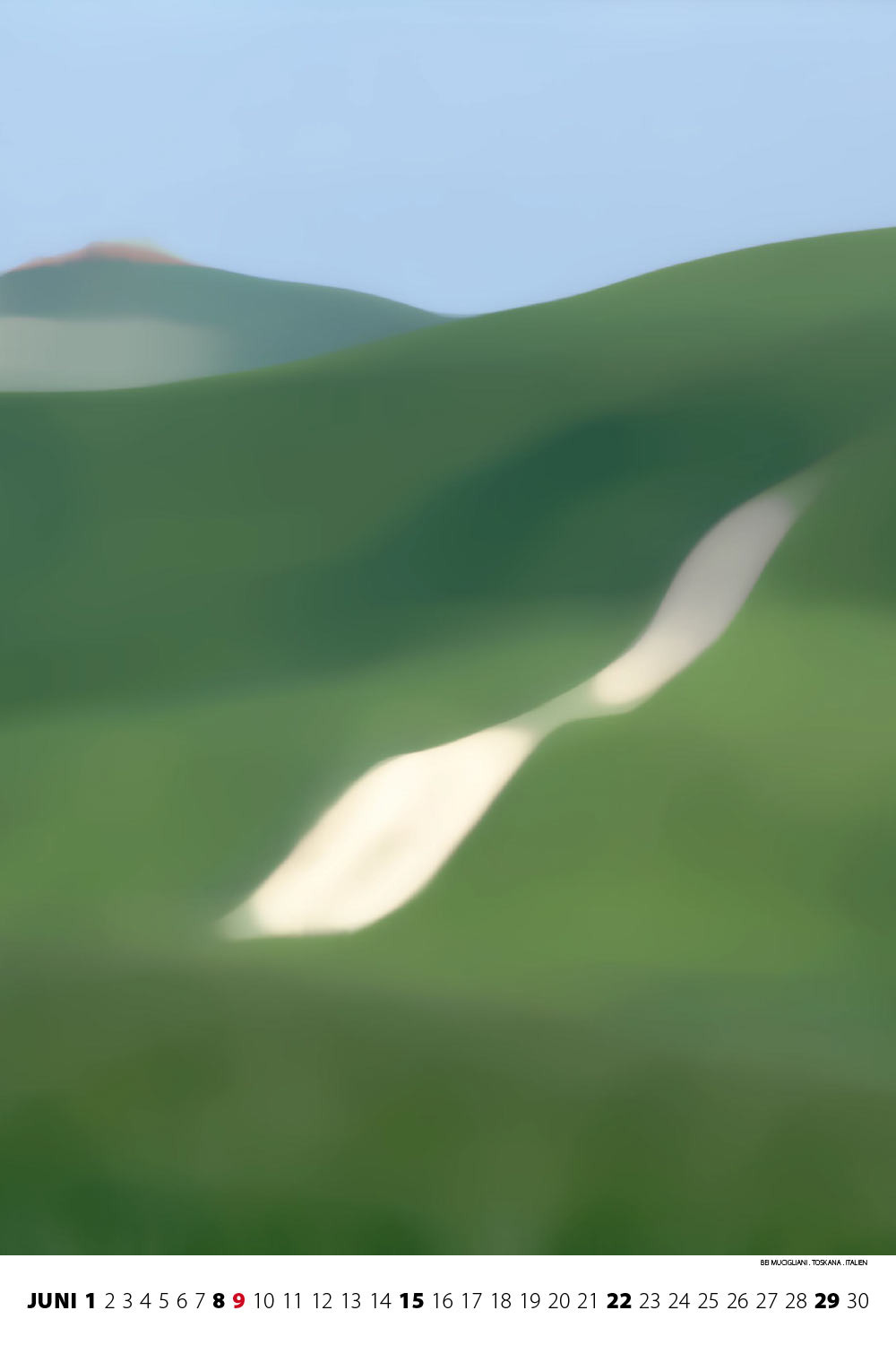 Bei Mucigliani in der Toskana in Italien (Foto: Andreas Kuhrt 1999, Bearbeitung) . Fotokalender Bergrausch 2014 Fotoakut (Gestaltung: Designakut 2013)