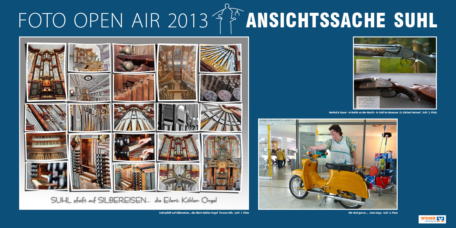 Ausstellung Ansichtssache Suhl: Siegerfotos (Fotos: Thomas Wils, Bärbel Heimerl, Jutta Rapp) . Stadt Suhl . 2013