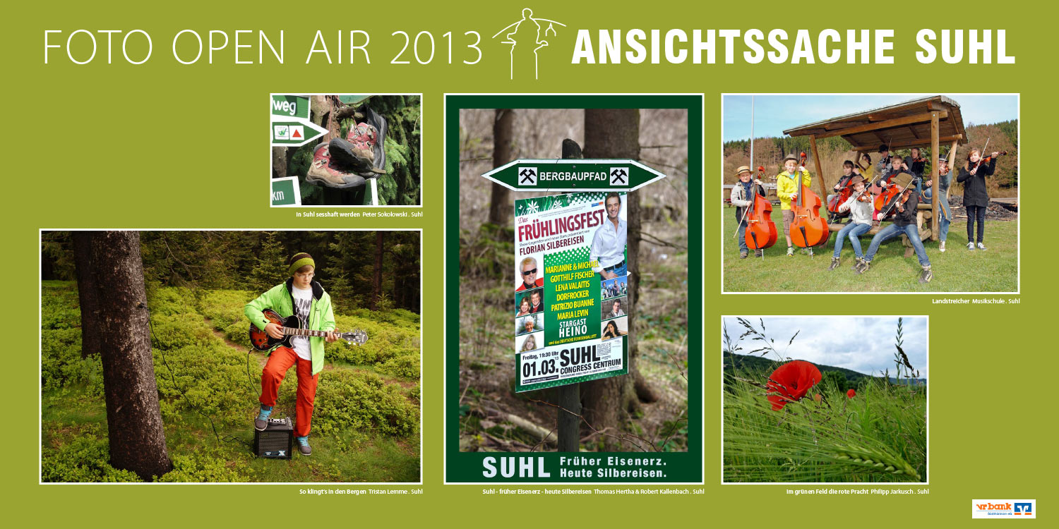 Ausstellung Ansichtssache Suhl (Fotos: Peter Sokolowski, Tristan Lemme, Thomas Hertha & Robert Kallenbach, Musikschule Suhl, Philipp Jarkusch) . Stadt Suhl . 2013