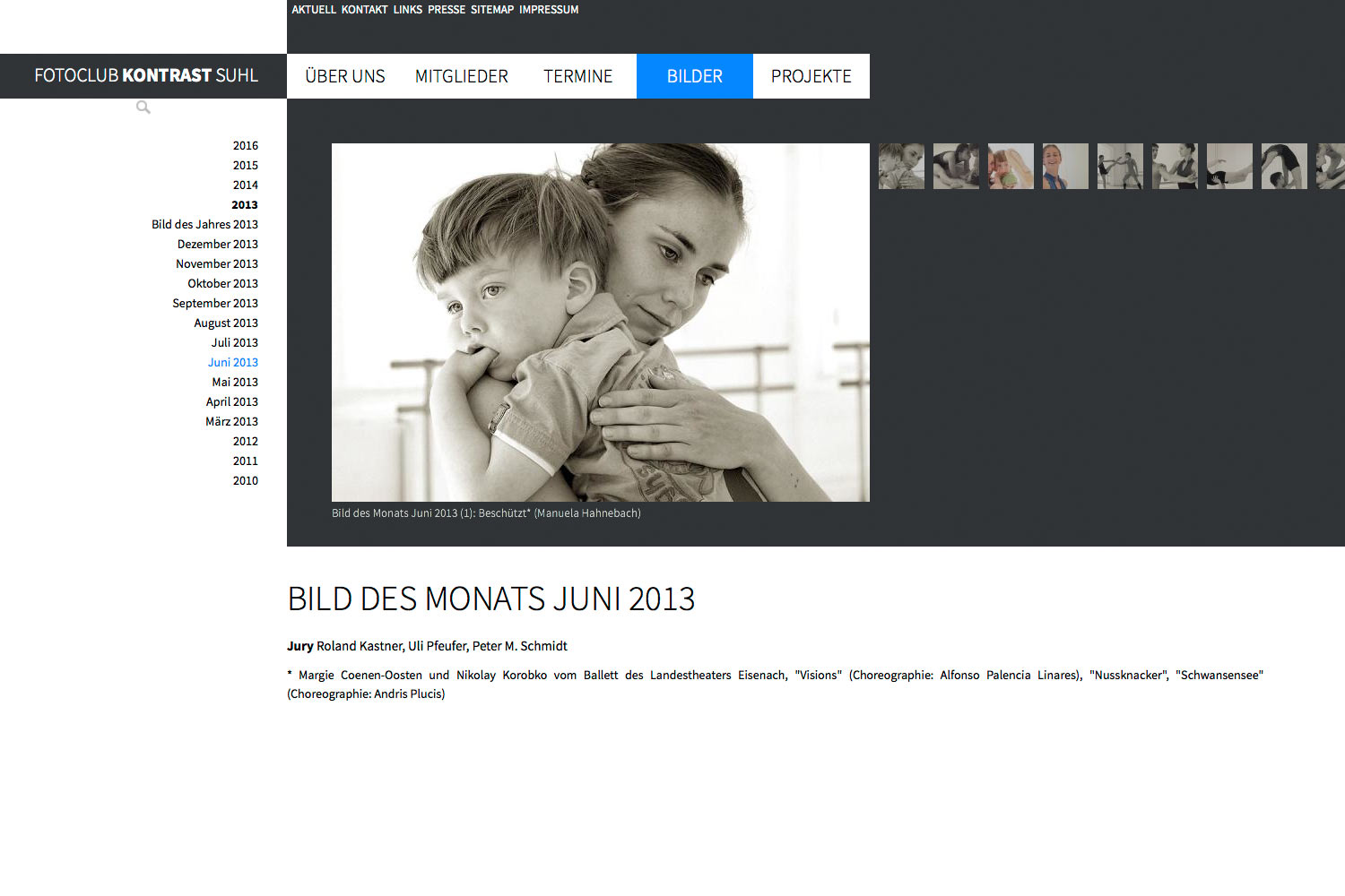 Bild des Monats Juni 2013 . Fotoclub Kontrast Suhl . Website . 2013