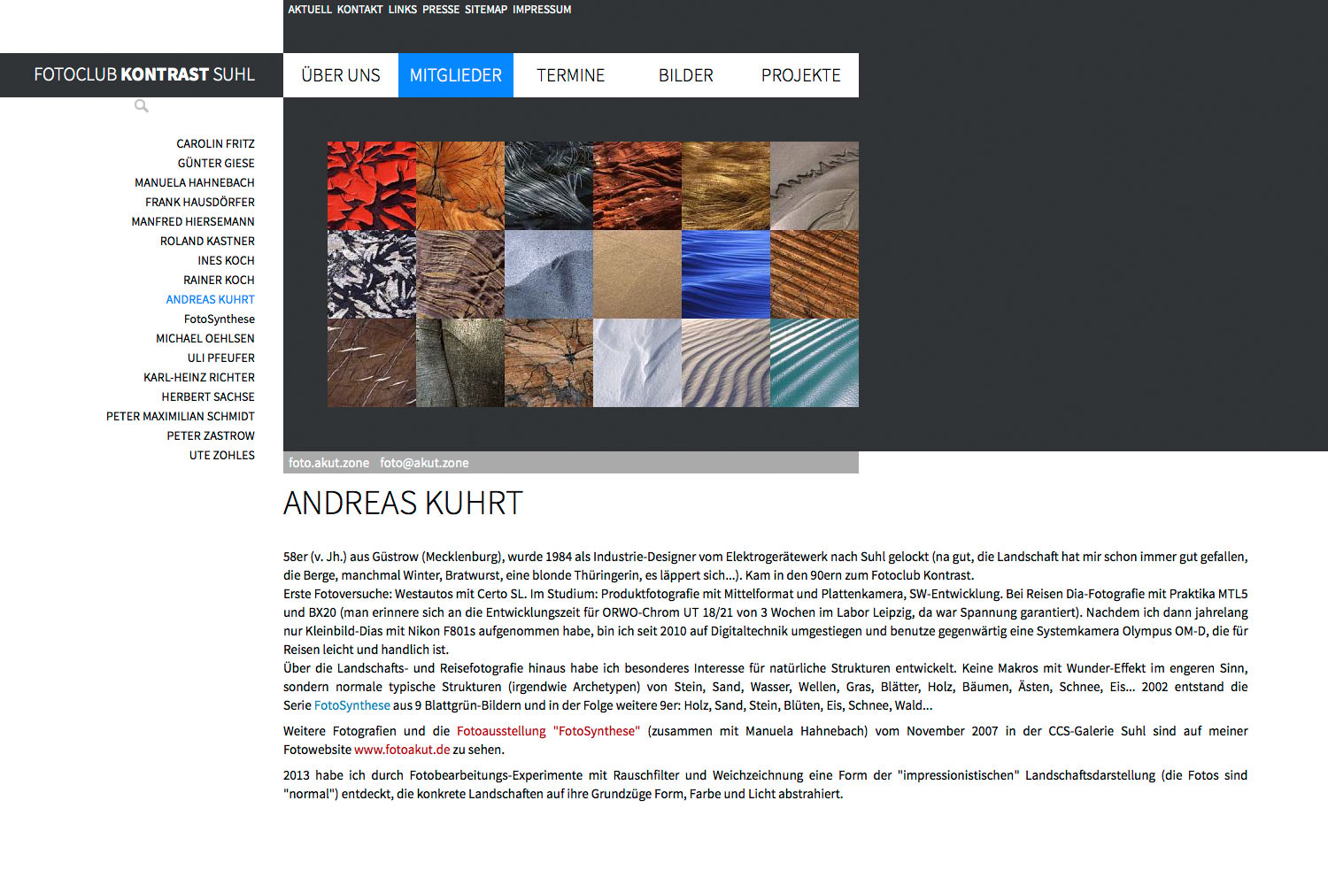 Mitglieder: Andreas Kuhrt . Fotoclub Kontrast Suhl . Website . 2013