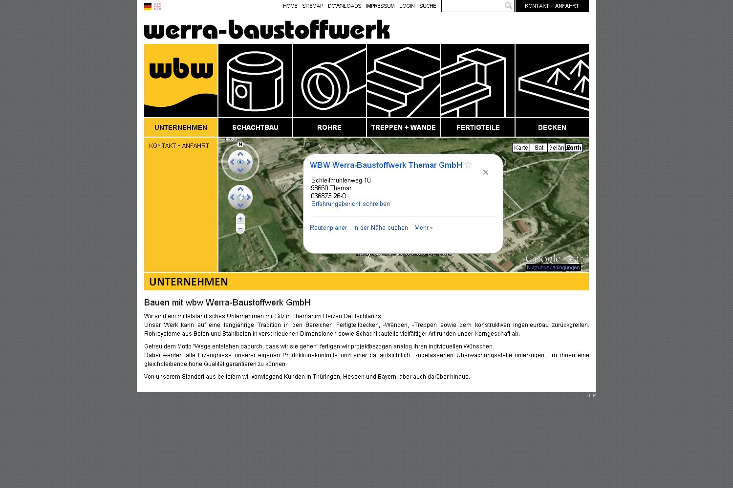 Home . Werra-Baustoffwerk . Website . 2013
