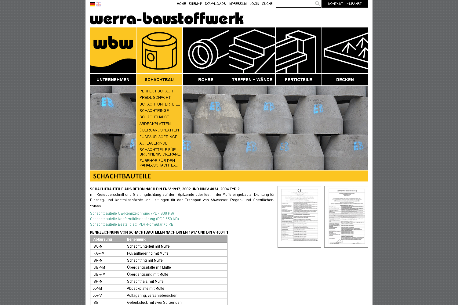 Schachtbau . Werra-Baustoffwerk . Website . 2013
